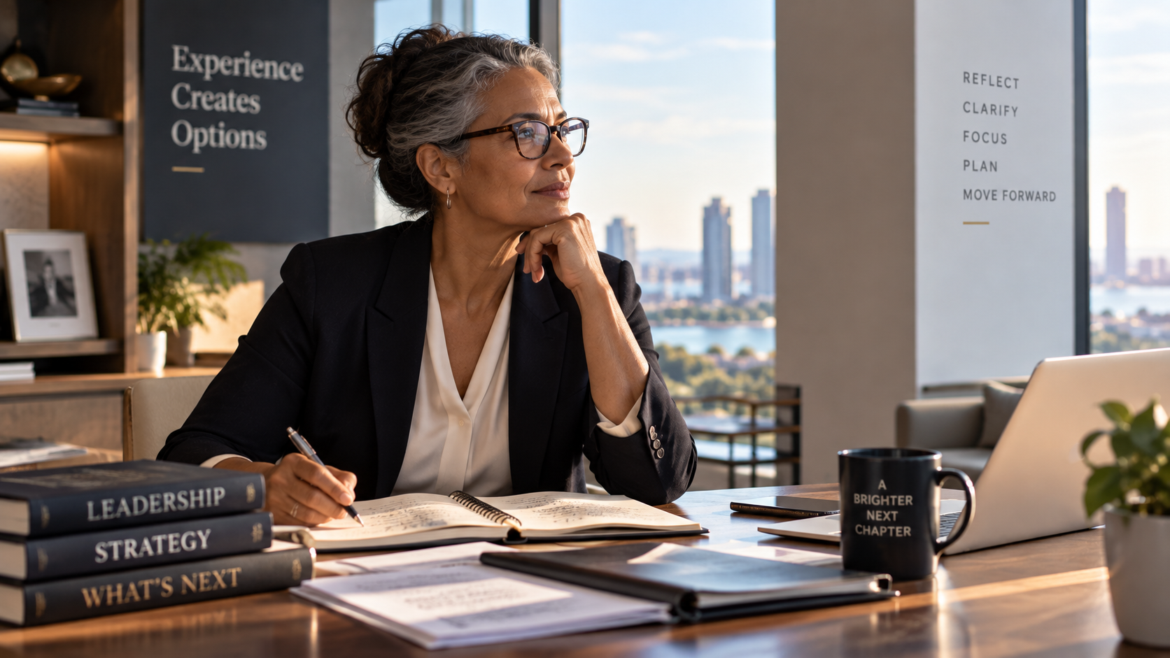 Experienced professional reflecting on executive job search strategy